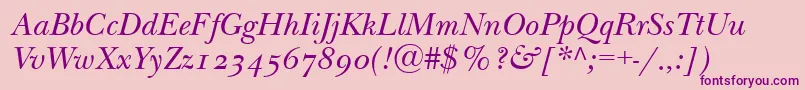 Шрифт NewbaskervilleodttItalic – фиолетовые шрифты на розовом фоне