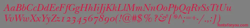 NewbaskervilleodttItalic-fontti – punaiset fontit harmaalla taustalla