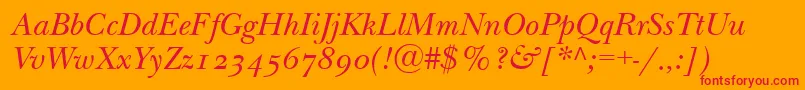 Шрифт NewbaskervilleodttItalic – красные шрифты на оранжевом фоне