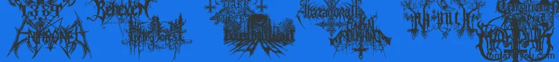 BlackMetalG-Schriftart – Schwarze Schriften auf blauem Hintergrund