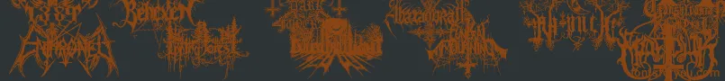 Fonte BlackMetalG – fontes marrons em um fundo preto
