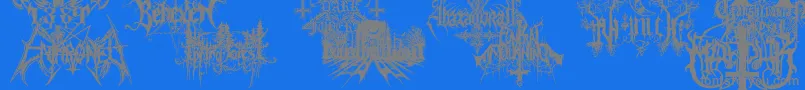 Saiba mais sobre a fonte BlackMetalG Fonte BlackMetalG – fontes cinzas em um fundo azul