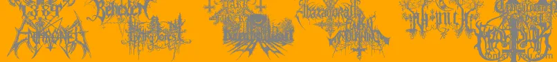 BlackMetalG-Schriftart – Graue Schriften auf orangefarbenem Hintergrund