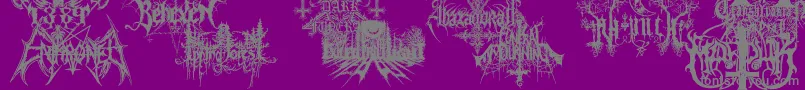 BlackMetalG Font – Gray Fonts on Purple Background