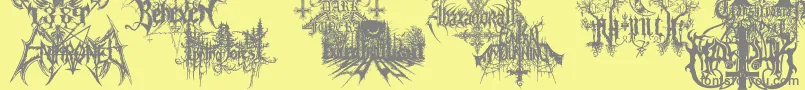 BlackMetalG Font – Gray Fonts on Yellow Background