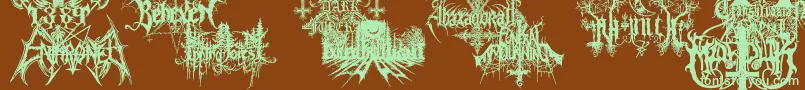 Шрифт BlackMetalG – зелёные шрифты на коричневом фоне