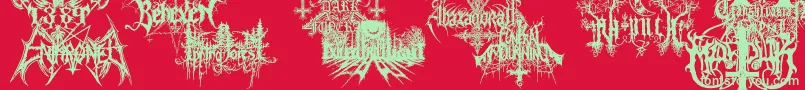 BlackMetalG Font – Green Fonts on Red Background