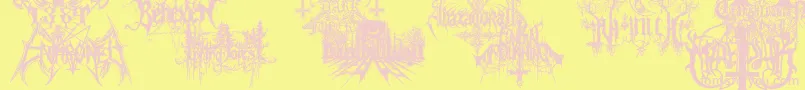 Шрифт BlackMetalG – розовые шрифты на жёлтом фоне