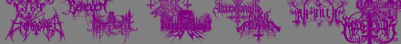 BlackMetalG-Schriftart – Violette Schriften auf grauem Hintergrund