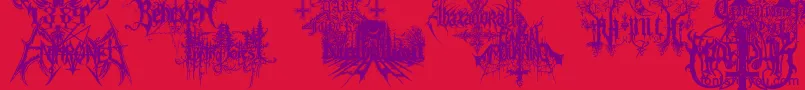 BlackMetalG Font – Purple Fonts on Red Background