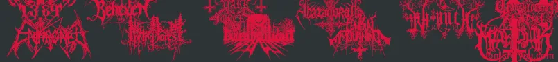 BlackMetalG-Schriftart – Rote Schriften auf schwarzem Hintergrund