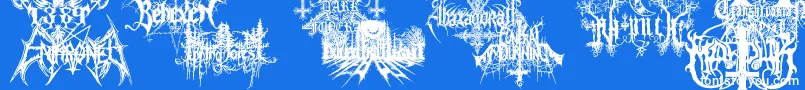 Police BlackMetalG – polices blanches sur fond bleu