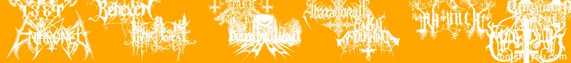 フォントBlackMetalG – オレンジの背景に白い文字