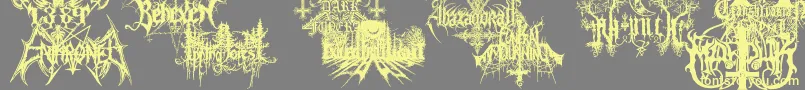 fuente BlackMetalG – Fuentes Amarillas Sobre Fondo Gris