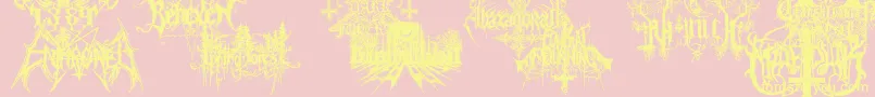 Шрифт BlackMetalG – жёлтые шрифты на розовом фоне