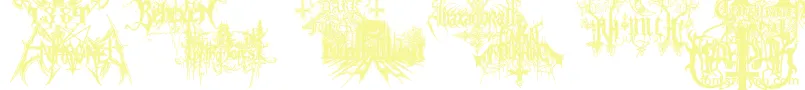 Police BlackMetalG – polices jaunes sur fond blanc