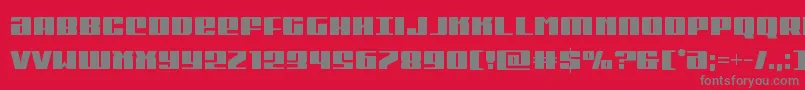 フォントMichigancond – 赤い背景に灰色の文字