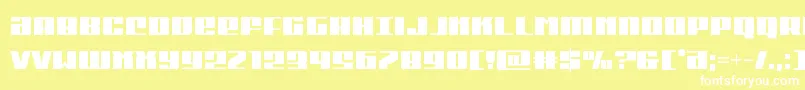 Michigancond-Schriftart – Weiße Schriften auf gelbem Hintergrund