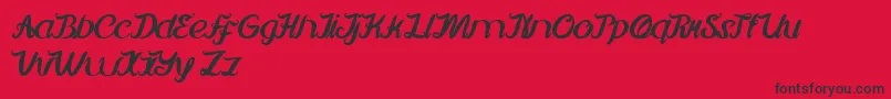 MovieScriptEnding-Schriftart – Schwarze Schriften auf rotem Hintergrund