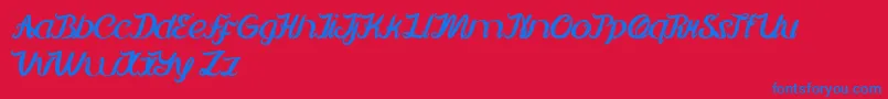 MovieScriptEnding Font – Blue Fonts on Red Background