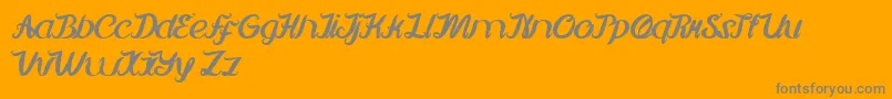 MovieScriptEnding-Schriftart – Graue Schriften auf orangefarbenem Hintergrund