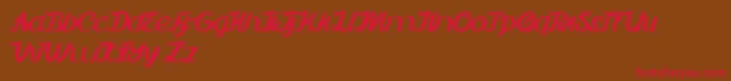 MovieScriptEnding-Schriftart – Rote Schriften auf braunem Hintergrund