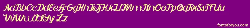 Шрифт MovieScriptEnding – жёлтые шрифты на фиолетовом фоне
