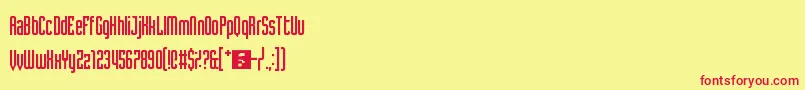 TomorrowWind-fontti – punaiset fontit keltaisella taustalla