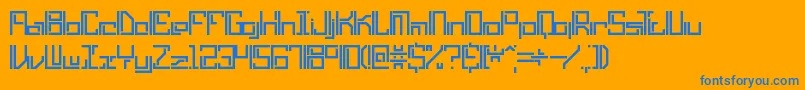 フォントLyneousLinearBrk – オレンジの背景に青い文字