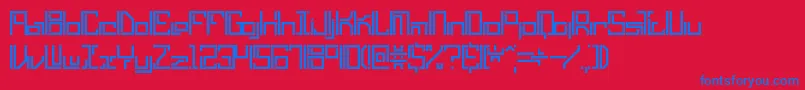 LyneousLinearBrk-fontti – siniset fontit punaisella taustalla
