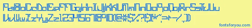 LyneousLinearBrk Font – Blue Fonts on Yellow Background