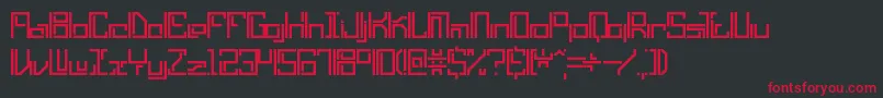 フォントLyneousLinearBrk – 黒い背景に赤い文字