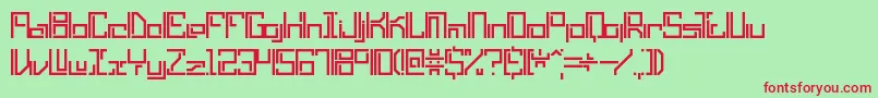 LyneousLinearBrk Font – Red Fonts on Green Background