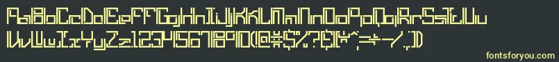 フォントLyneousLinearBrk – 黒い背景に黄色の文字