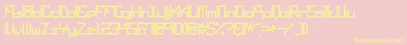 LyneousLinearBrk-Schriftart – Gelbe Schriften auf rosa Hintergrund