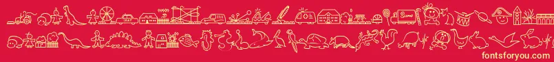 Lokidl Font – Yellow Fonts on Red Background