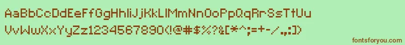 フォントCcRedAlertInet – 緑の背景に茶色のフォント