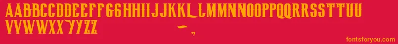 Biglodgetypefree Font – Orange Fonts on Red Background