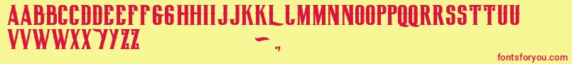 Biglodgetypefree Font – Red Fonts on Yellow Background