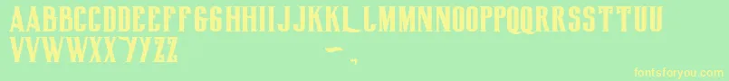 Biglodgetypefree Font – Yellow Fonts on Green Background