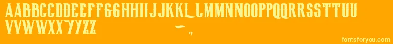 Biglodgetypefree Font – Yellow Fonts on Orange Background