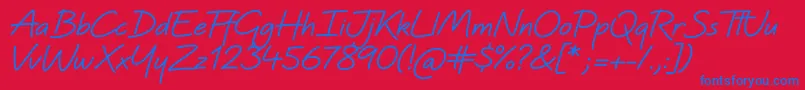 QuinzeyBold Font – Blue Fonts on Red Background