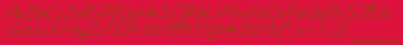 QuinzeyBold-fontti – ruskeat fontit punaisella taustalla