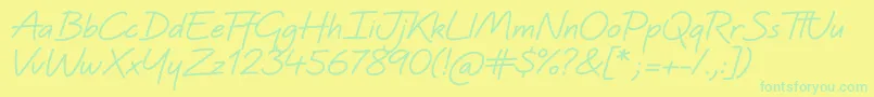 Police QuinzeyBold – polices vertes sur fond jaune