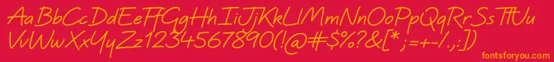 フォントQuinzeyBold – 赤い背景にオレンジの文字