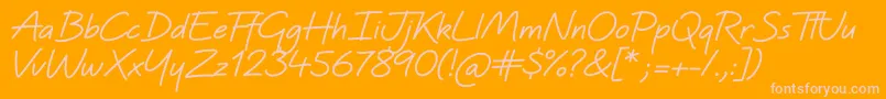 QuinzeyBold-Schriftart – Rosa Schriften auf orangefarbenem Hintergrund