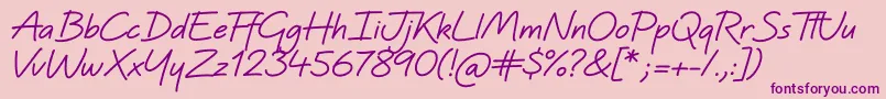 QuinzeyBold-Schriftart – Violette Schriften auf rosa Hintergrund