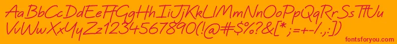 フォントQuinzeyBold – オレンジの背景に赤い文字