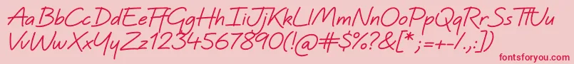 QuinzeyBold-Schriftart – Rote Schriften auf rosa Hintergrund