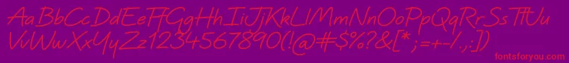 QuinzeyBold-Schriftart – Rote Schriften auf violettem Hintergrund